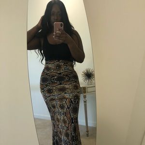 Snake print maxi skirt (custom)